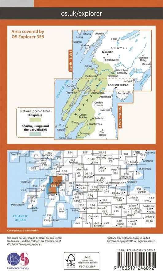 Explorer 358 1:25000 Lochgilphead & Knapdale North, Argyll & Bute - Image 2