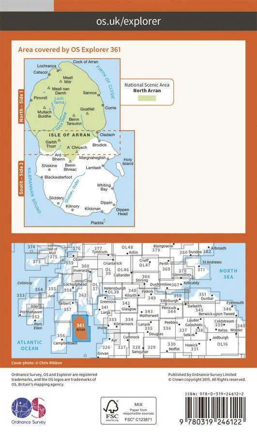 Explorer 361 1:25000 Isle of Arran, North Ayrshire - Image 2
