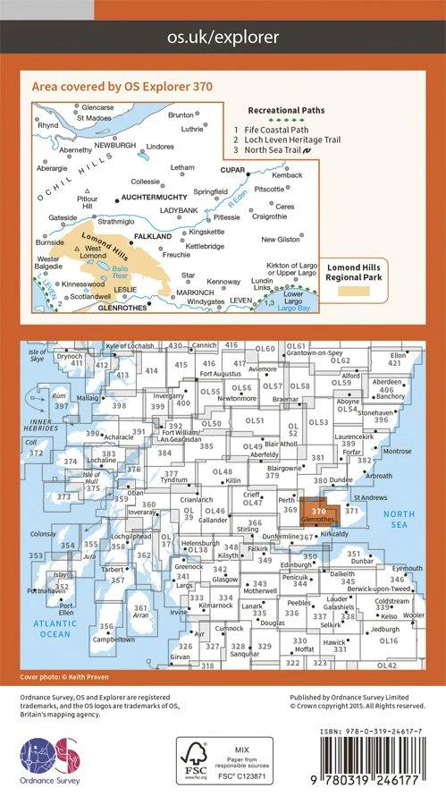 Explorer 370 1:25000 Glenrothes North, Falkland & Lomond Hills - Image 2