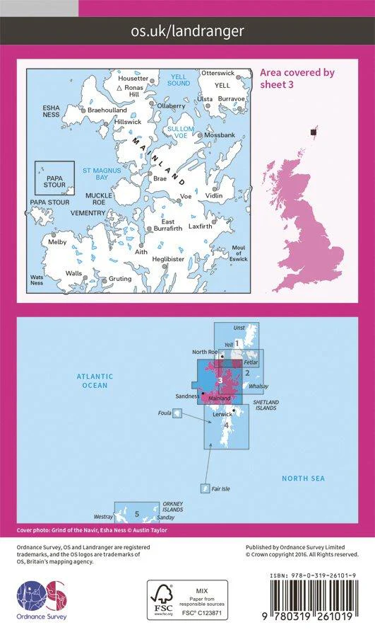 Landranger 03 1:50000 Shetland - North Mainland - Image 2