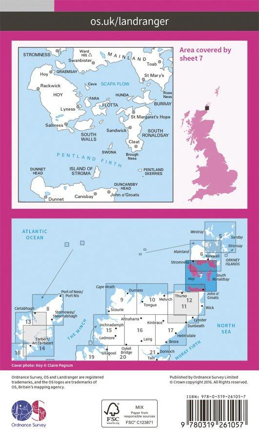 Landranger 07 1:50000 Orkney - Southern Isles - Image 2