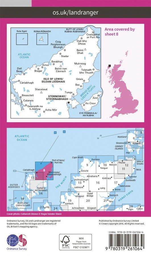 Landranger 08 1:50000 Stornoway & North Lewis - Image 2