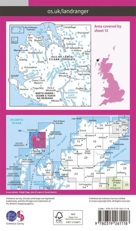 Landranger 13 1:50000 West Lewis & North Harris - Image 2
