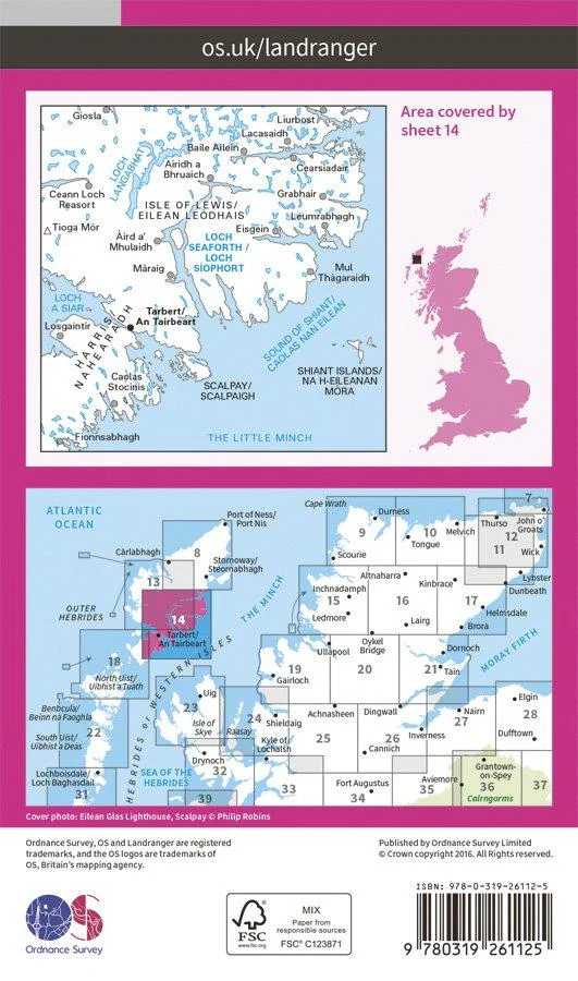 Landranger 14 1:50000 Tarbert & Loch Seaforth - Image 2