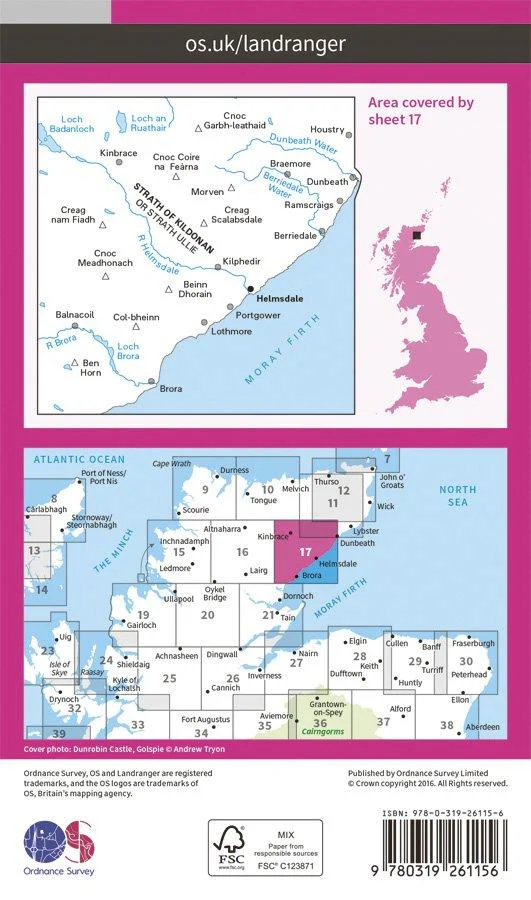 Landranger 17 1:50000 Helmsdale & Strath of Kildonan - Image 2