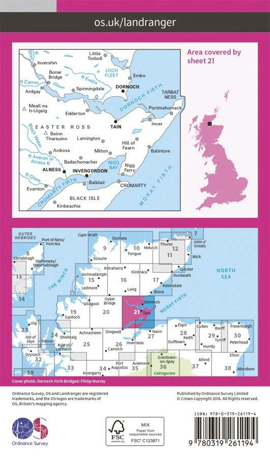 Landranger 21 1:50000 Dornoch & Alness - Image 2