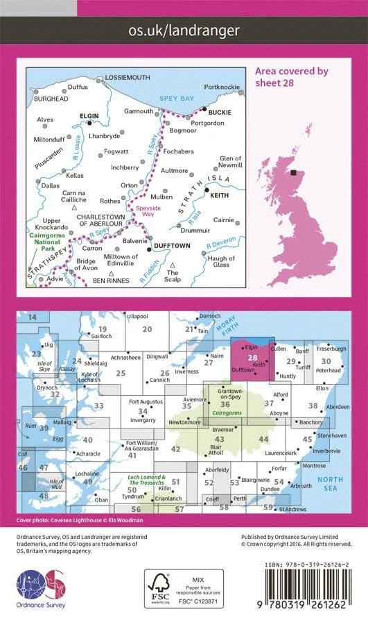 Landranger 28 1:50000 Elgin & Dufftown - Image 2