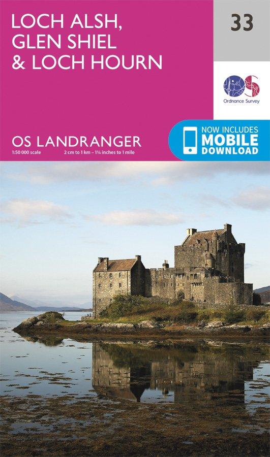 Landranger 33 1:50000 Loch Alsh, Glen Shiel & Loch Hourn