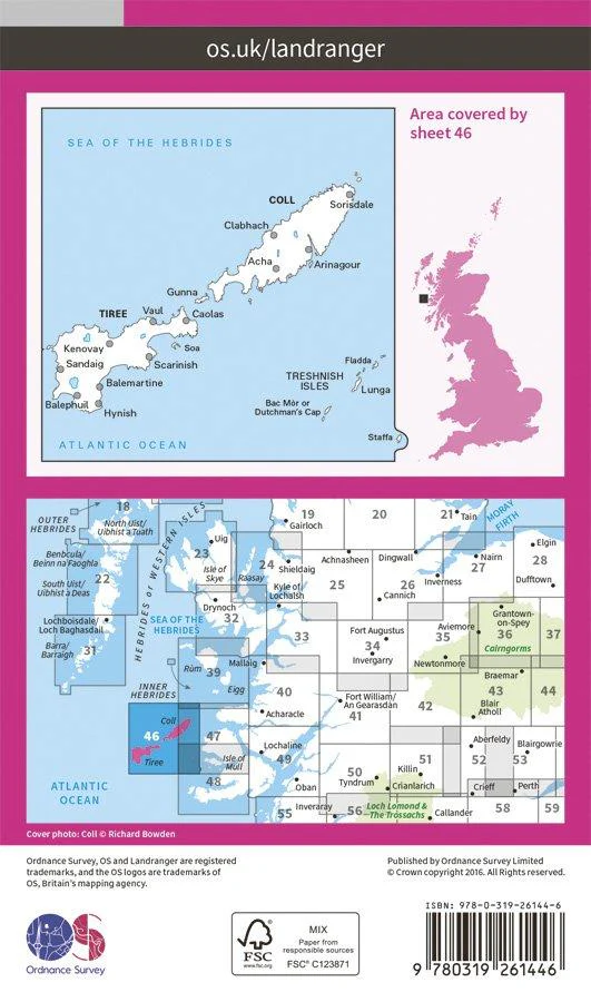 Landranger 46 1:50000 Coll & Tiree - Image 2