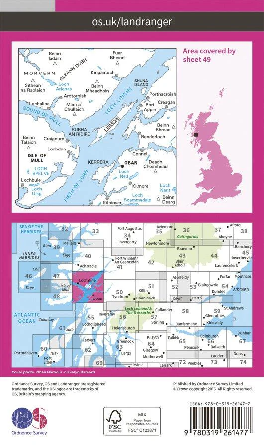 Landranger 49 1:50000 Oban & East Mull - Image 2
