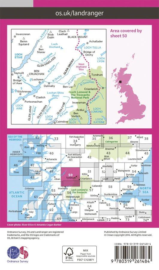 Landranger 50 1:50000 Glen Orchy & Loch Etive - Image 2