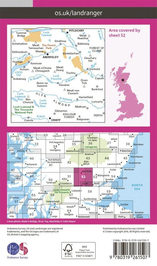 Landranger 52 1:50000 Pitlochry & Crieff - Image 2