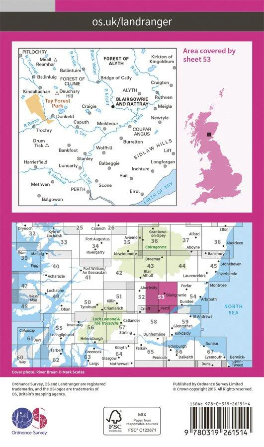 Landranger 53 1:50000 Blairgowrie & Forest of Alyth - Image 2