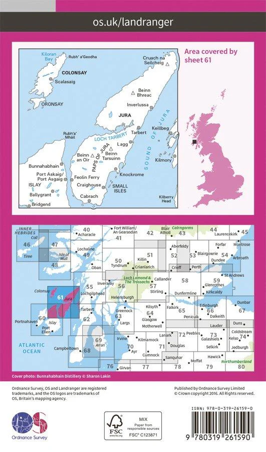 Landranger 61 1:50000 Jura & Colonsay - Image 2