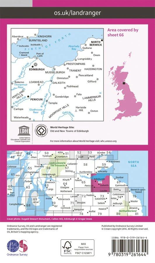 Landranger 66 1:50000 Edinburgh - Image 2