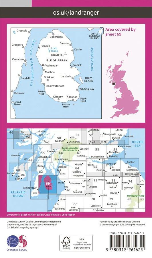 Landranger 69 1:50000 Isle of Arran - Image 2