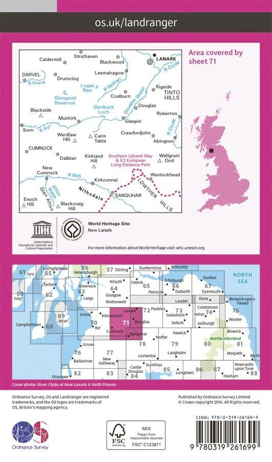 Landranger 71 1:50000 Lanark & Upper Nithsdale - Image 2