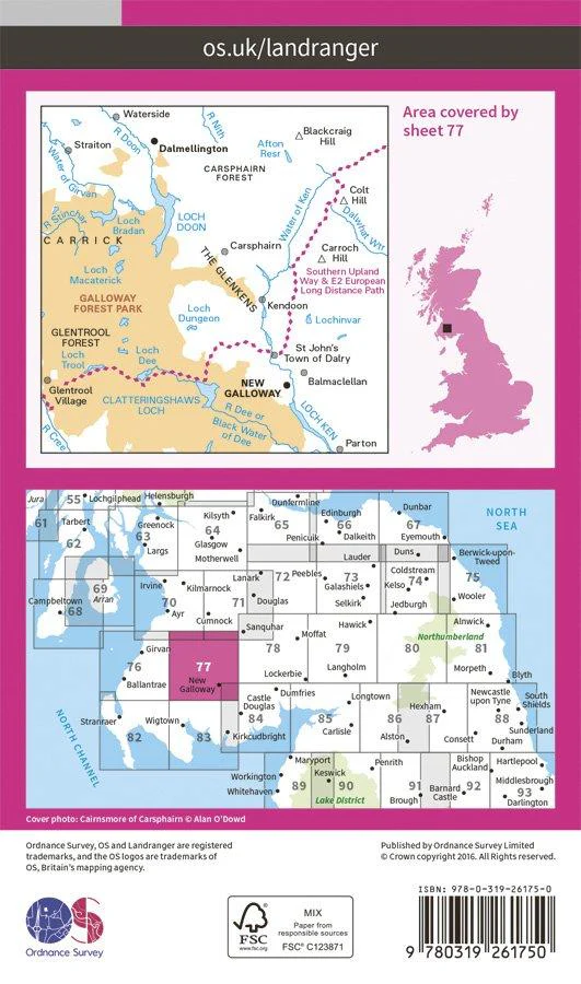 Landranger 77 1:50000 Dalmellington & New Galloway - Image 2