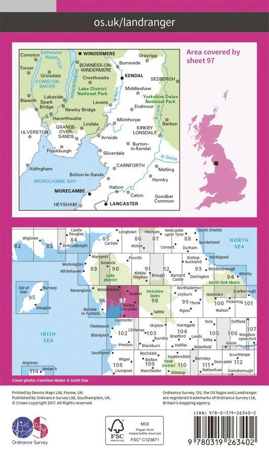 Landranger 97 1:50000 Kendal & Morecambe - Image 2