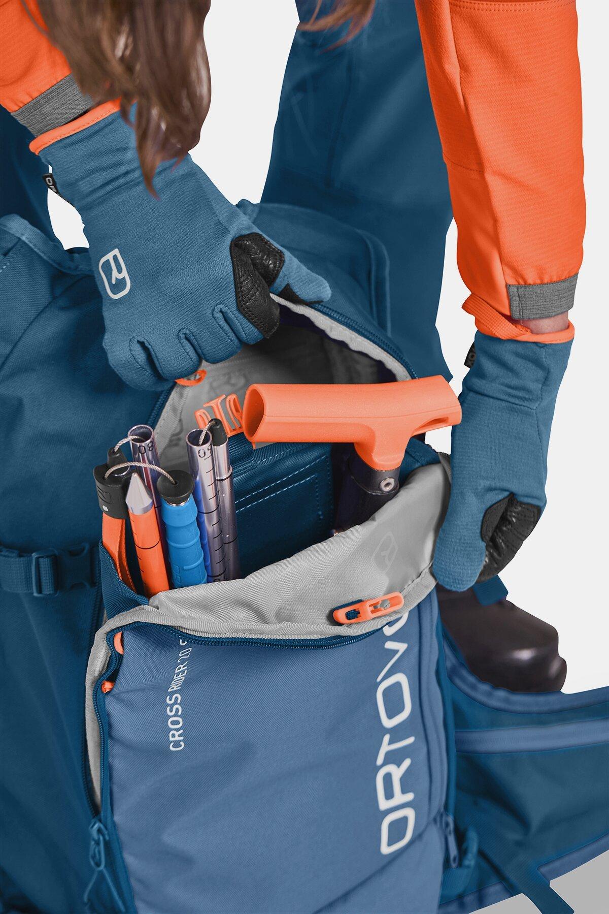 Cross Rider 20L Short Freeride Ski Backpack - Blue - Image 3