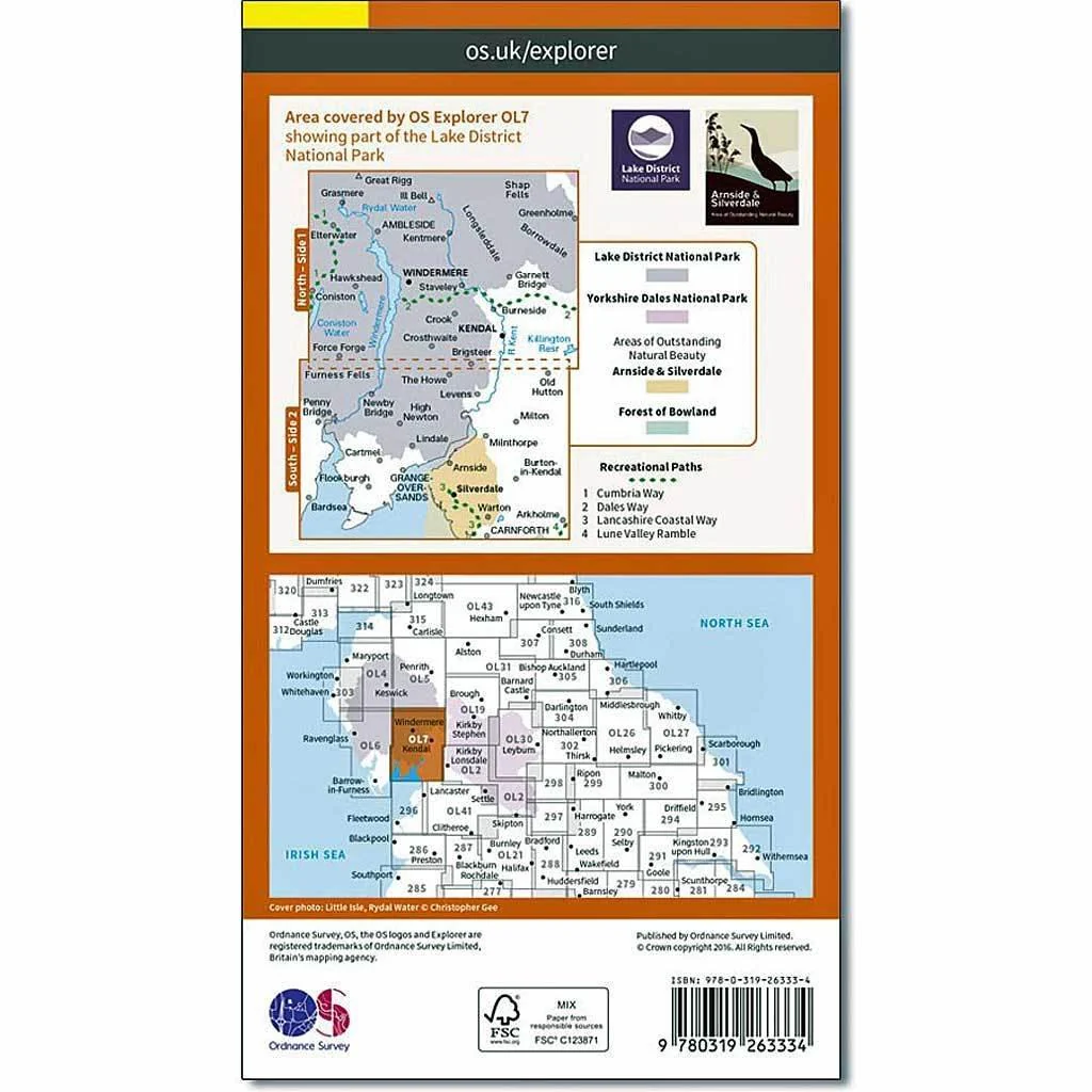 Explorer Active OL7 The English Lakes Map - SE Area - Image 3