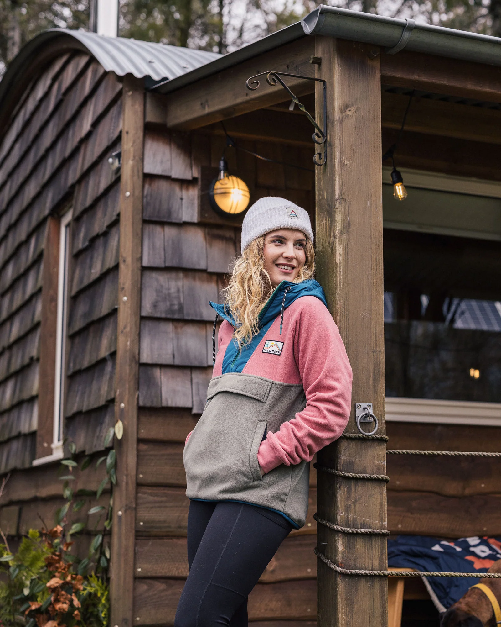 Women's Alexander 1/2 Zip Polar Hooded Fleece - Pink - Image 3