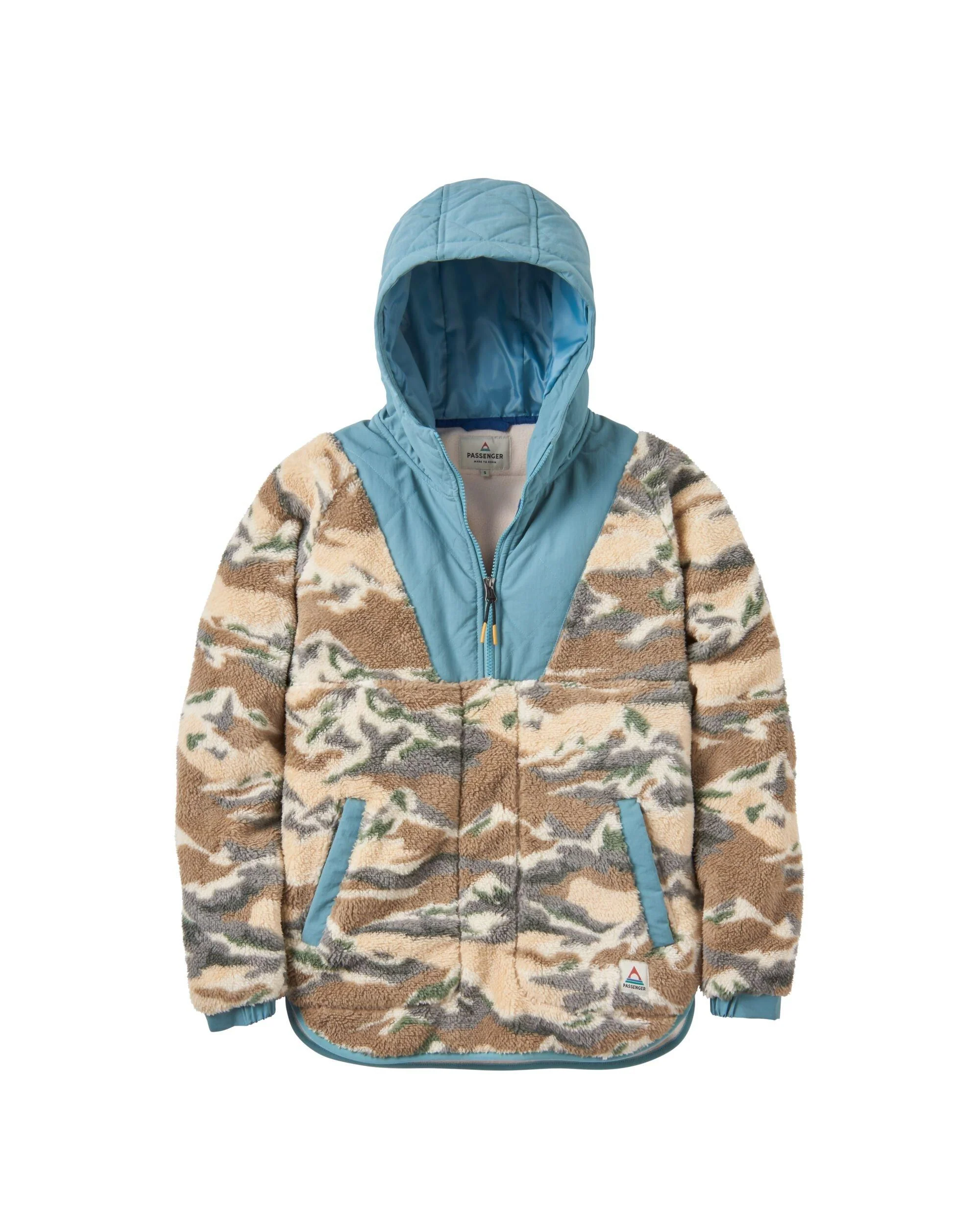 Women's Beaumont Sherpa Hooded Fleece - Cream / Blue - Image 2