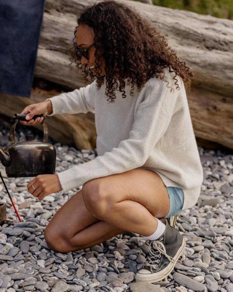 Women's Cove Cotton Knitted Jumper - White - Image 3