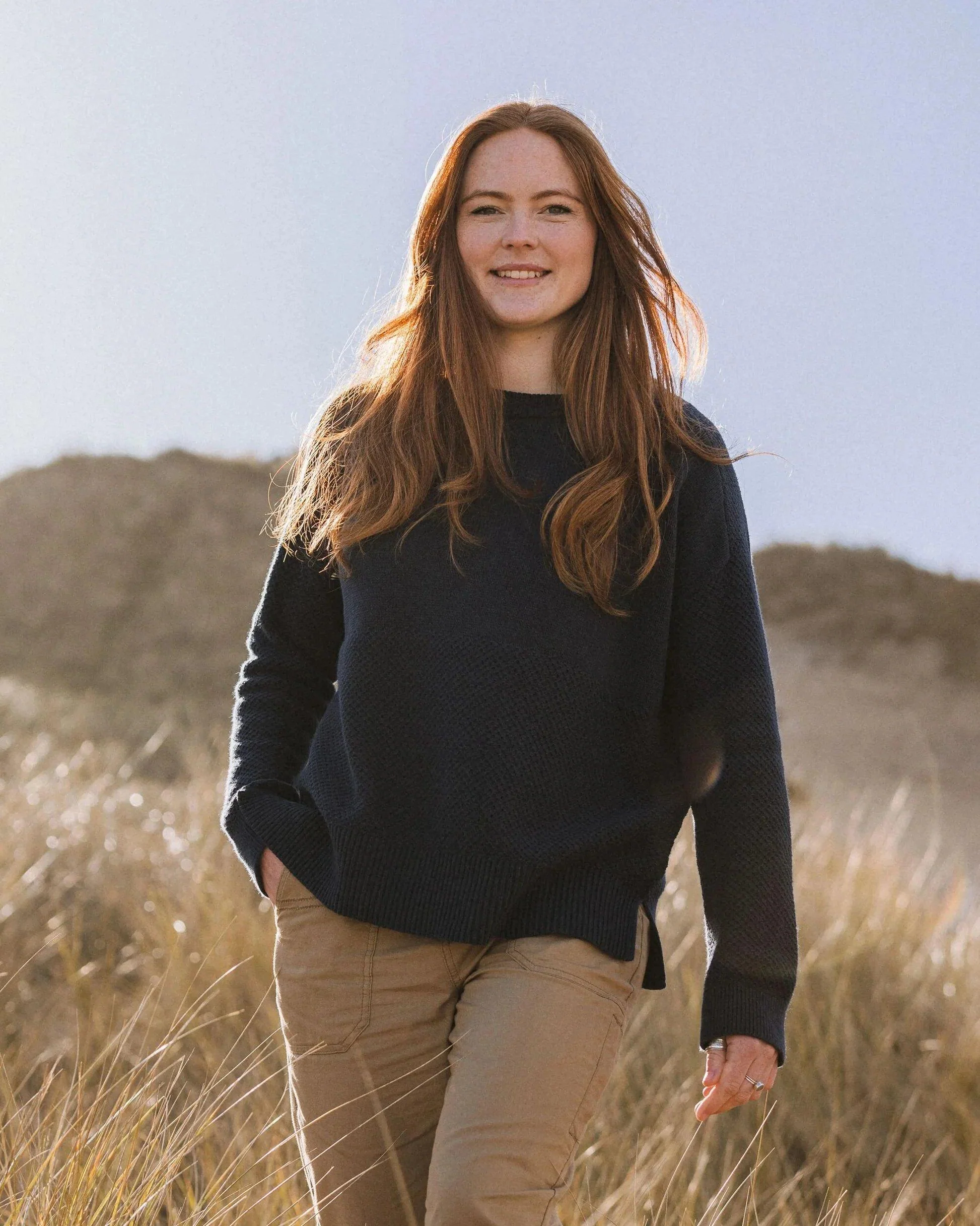 Women's Cove Cotton Knitted Jumper - Navy - Image 2