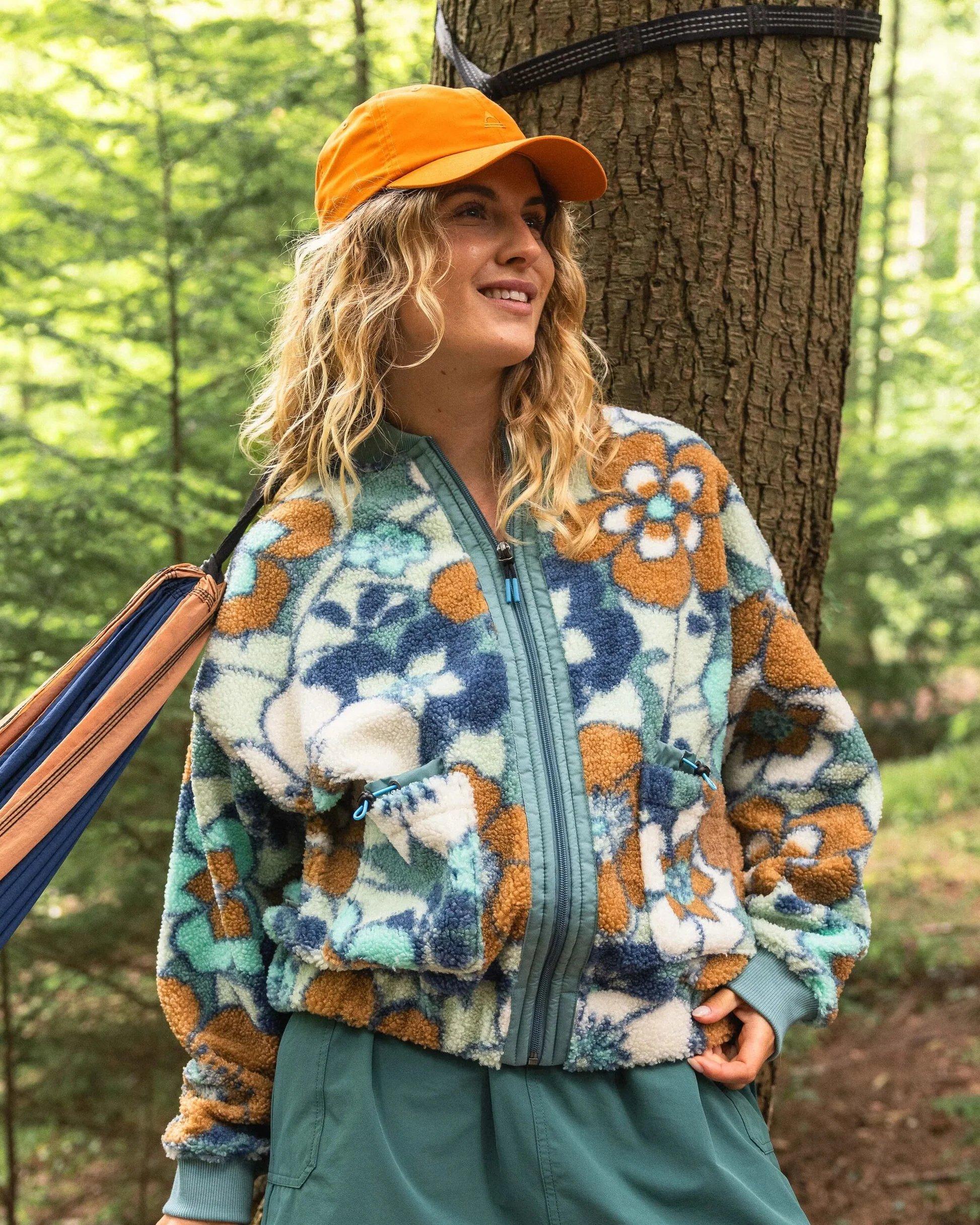 Women's Lucia Full Zip Fleece - Blue / Orange