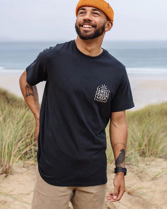 Men's Lost Road Recycled Cotton T-Shirt - Black - Image 3