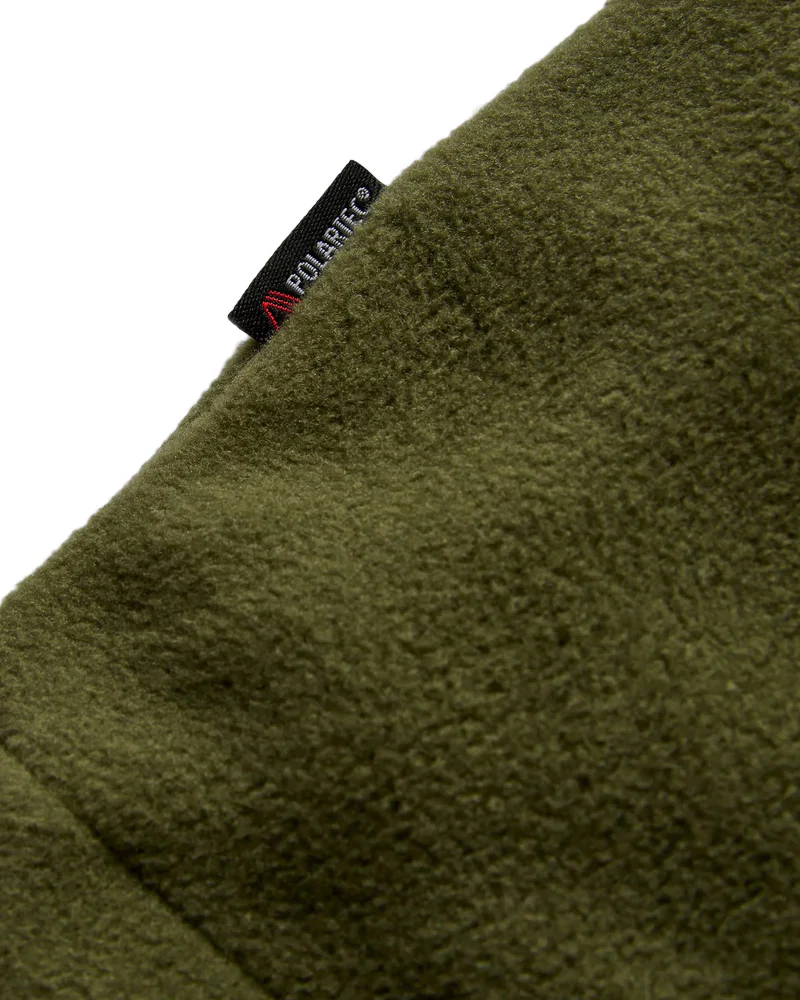 Men's Woodland Hoodless 1/2 Zip Fleece - Grey / Green - Image 5