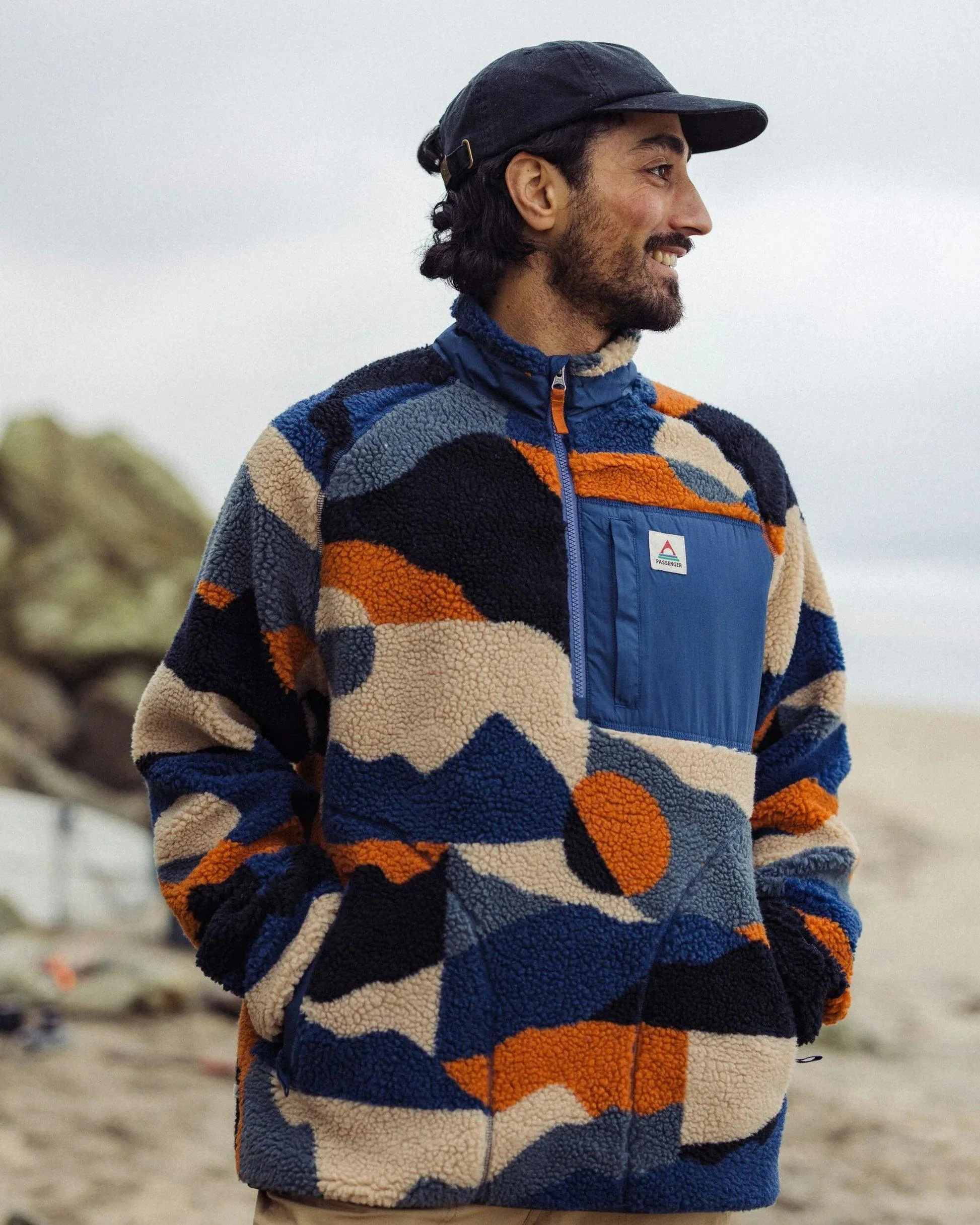 Men's Offroad Sherpa 1/2 Zip Fleece - Blue - Image 5