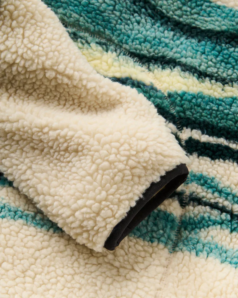 Men's Offroad Sherpa 1/2 Zip Fleece - Cream / Blue - Image 4