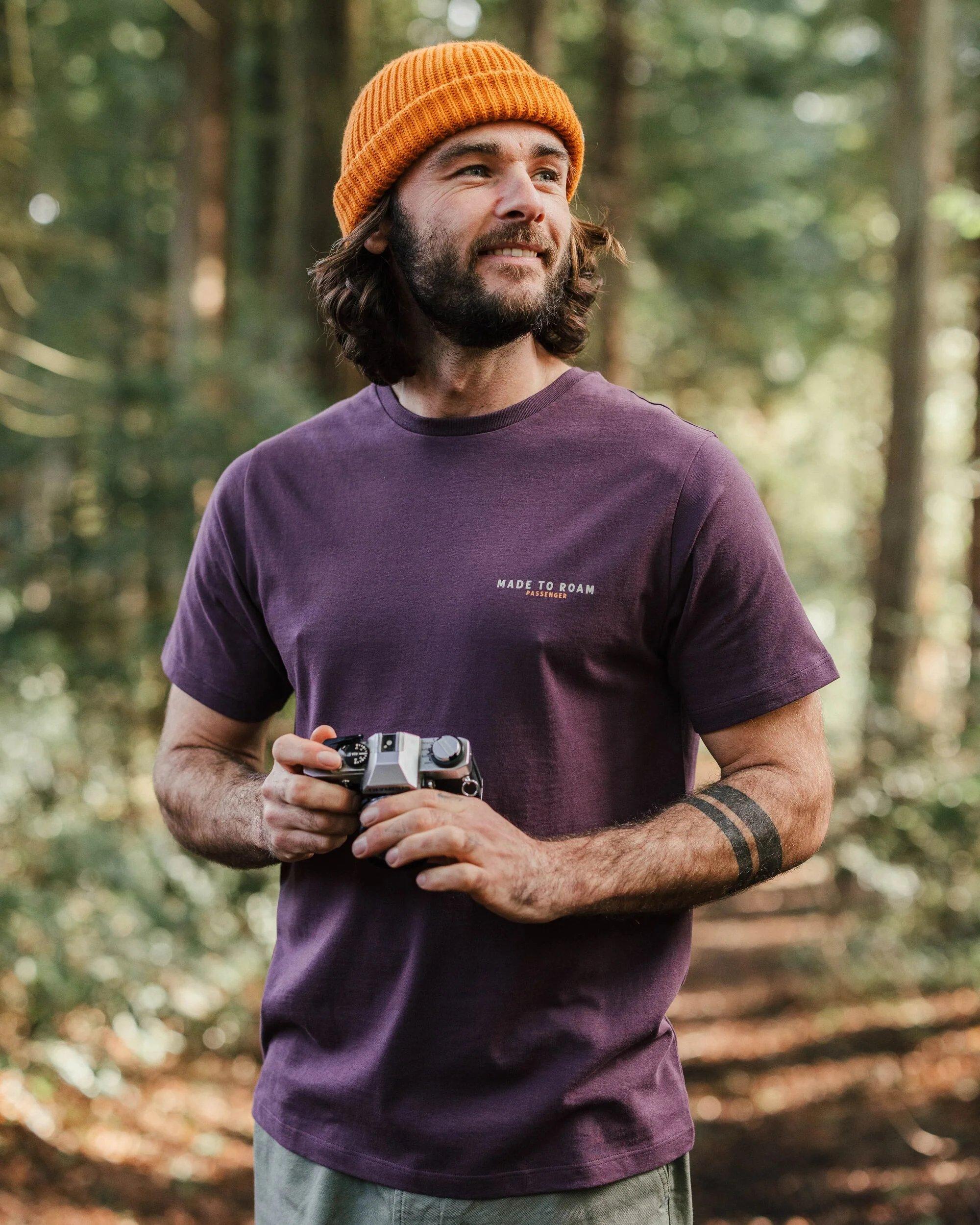 Men's Open Road Cotton T-Shirt - Purple - Image 2