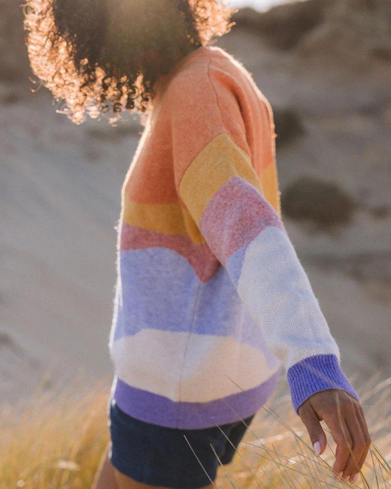Women's Scenic Knitted Jumper -  Purple / Orange - Image 5