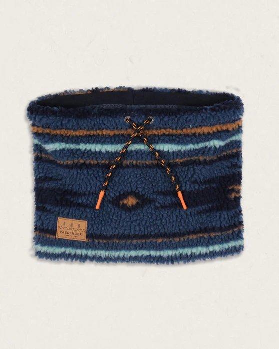Mulled Sherpa Fleece Snood - Blue Coral Pattern