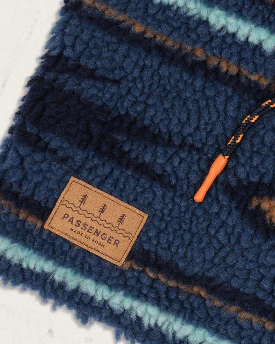 Mulled Sherpa Fleece Snood - Blue Coral Pattern - Image 3