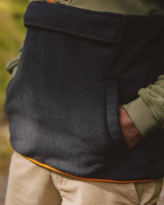 Men's Woodland Hooded 1/2 Zip Fleece - Khaki - Image 4