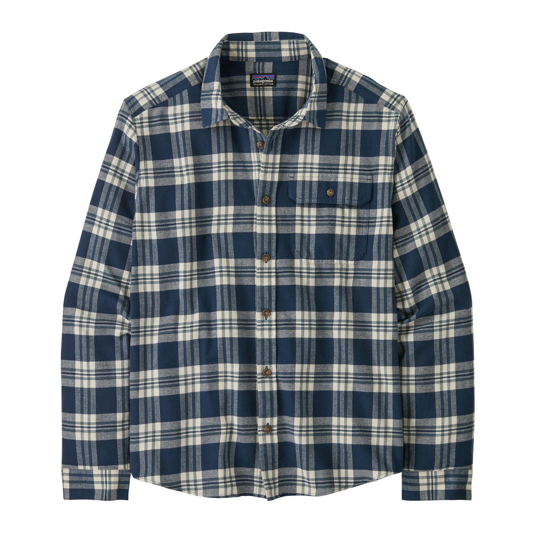 Men's Long-Sleeved Lightweight Fjord Flannel Shirt - Navy