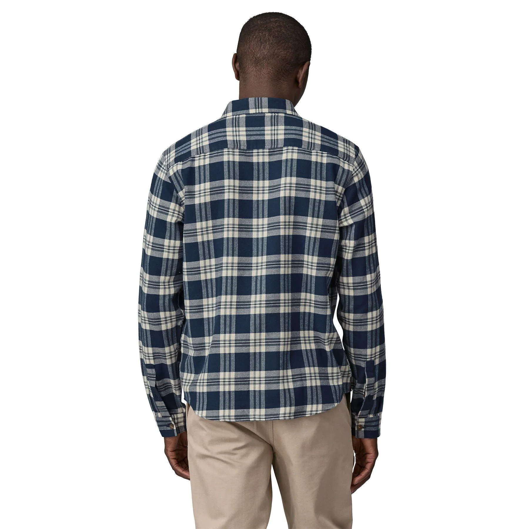 Men's Long-Sleeved Lightweight Fjord Flannel Shirt - Navy - Image 3