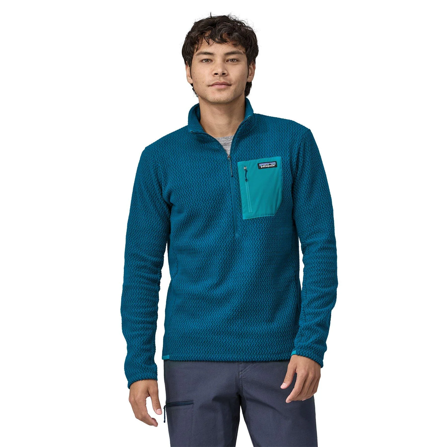 Men's R1 Air 1/2 Zip Neck Fleece - Blue - Image 2