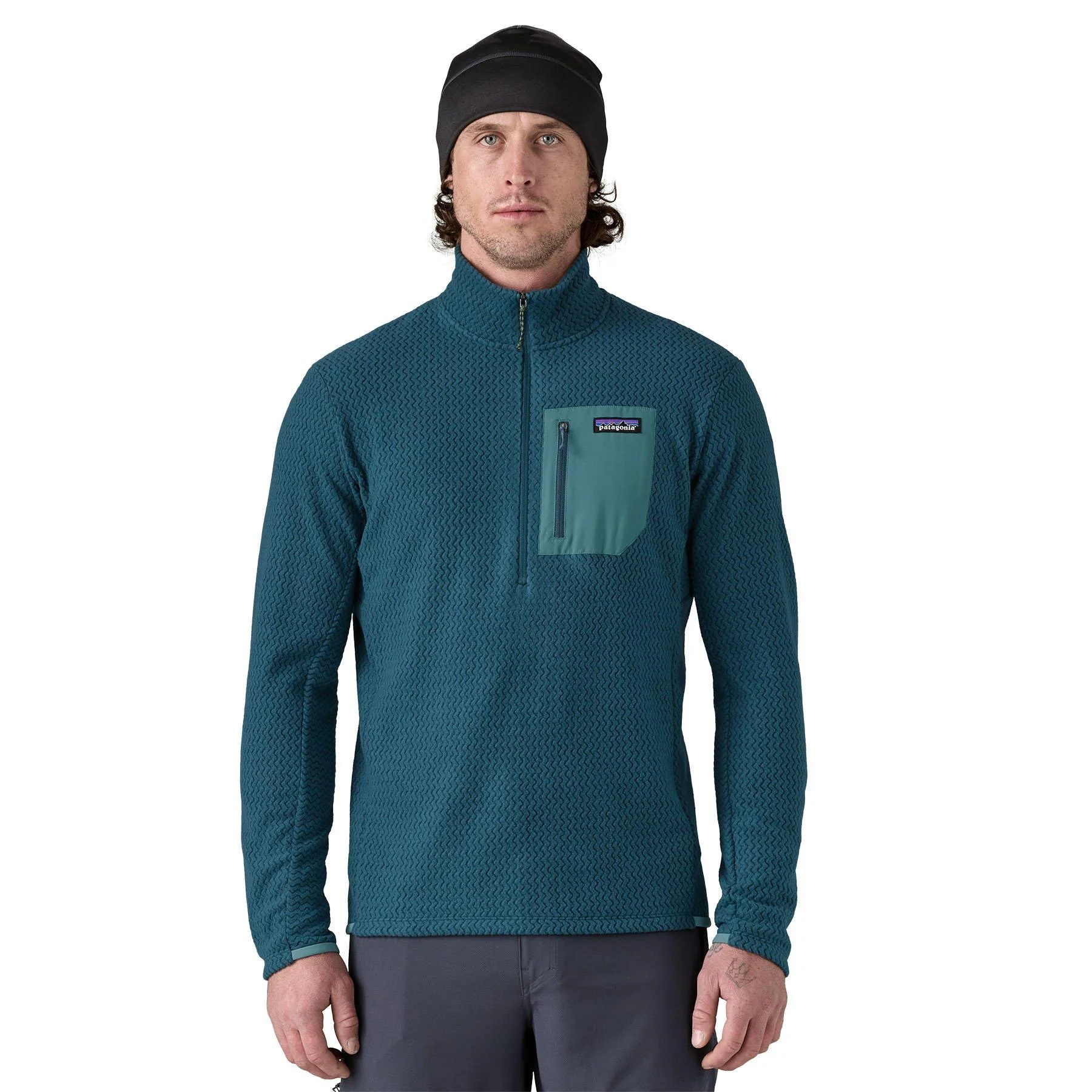 Men's R1 Air 1/2 Zip Neck Fleece - Blue - Image 2