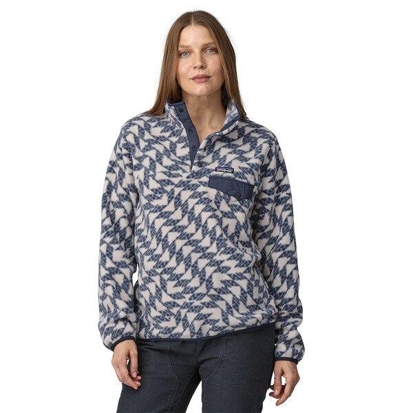 Women's Lightweight Synchilla Snap-T Pullover- Blue/White - Image 2