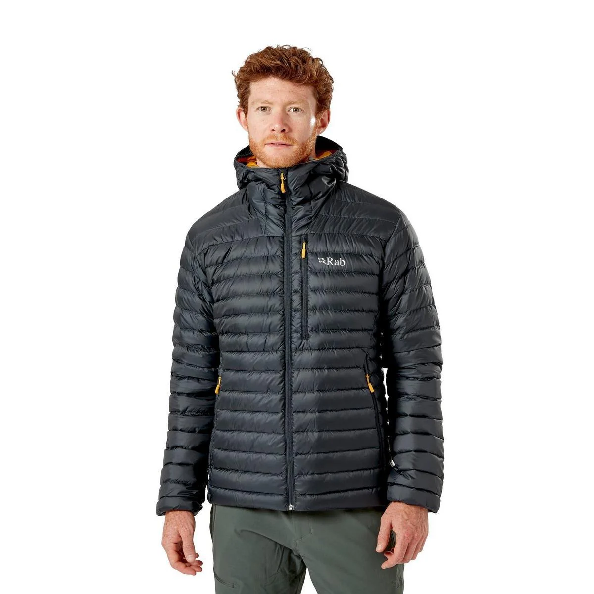 Men's Microlight Alpine Down Jacket - Beluga / Dark Navy - Image 3