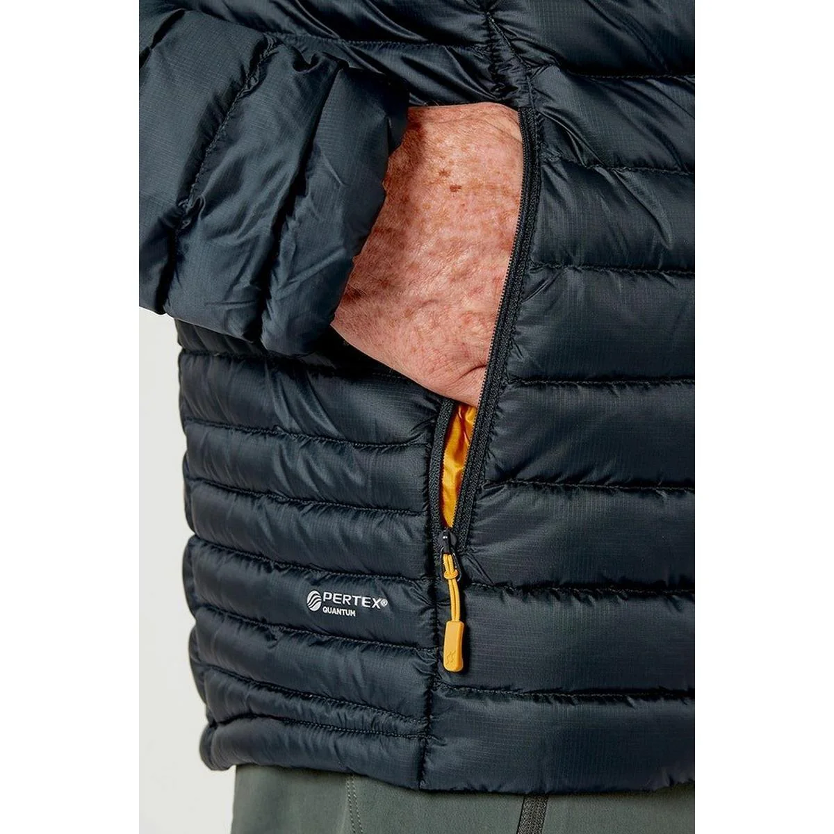 Men's Microlight Alpine Down Jacket - Beluga / Dark Navy - Image 6