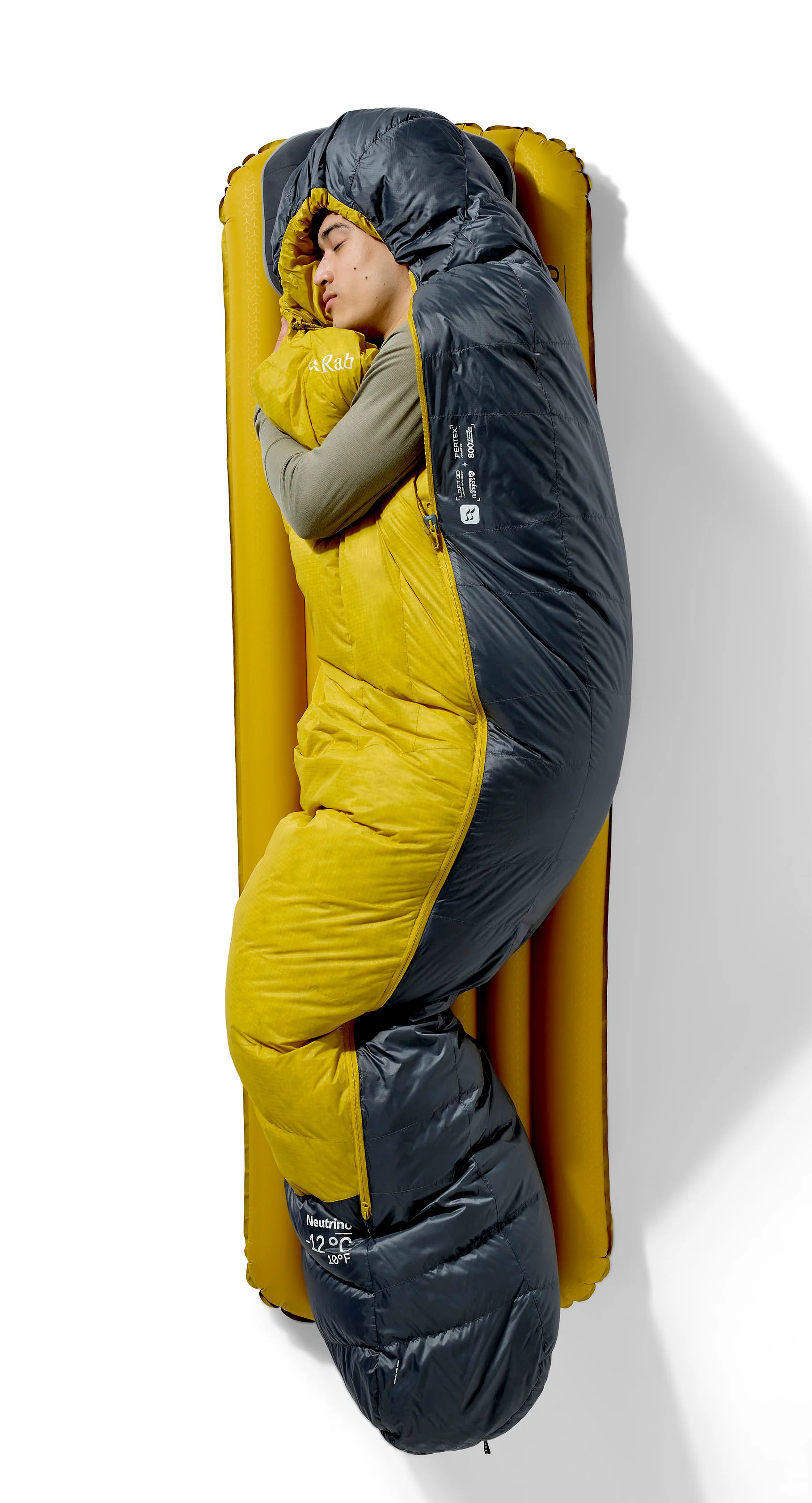 Neutrino -12°C Down Sleeping Bag - Yellow / Grey - Image 7