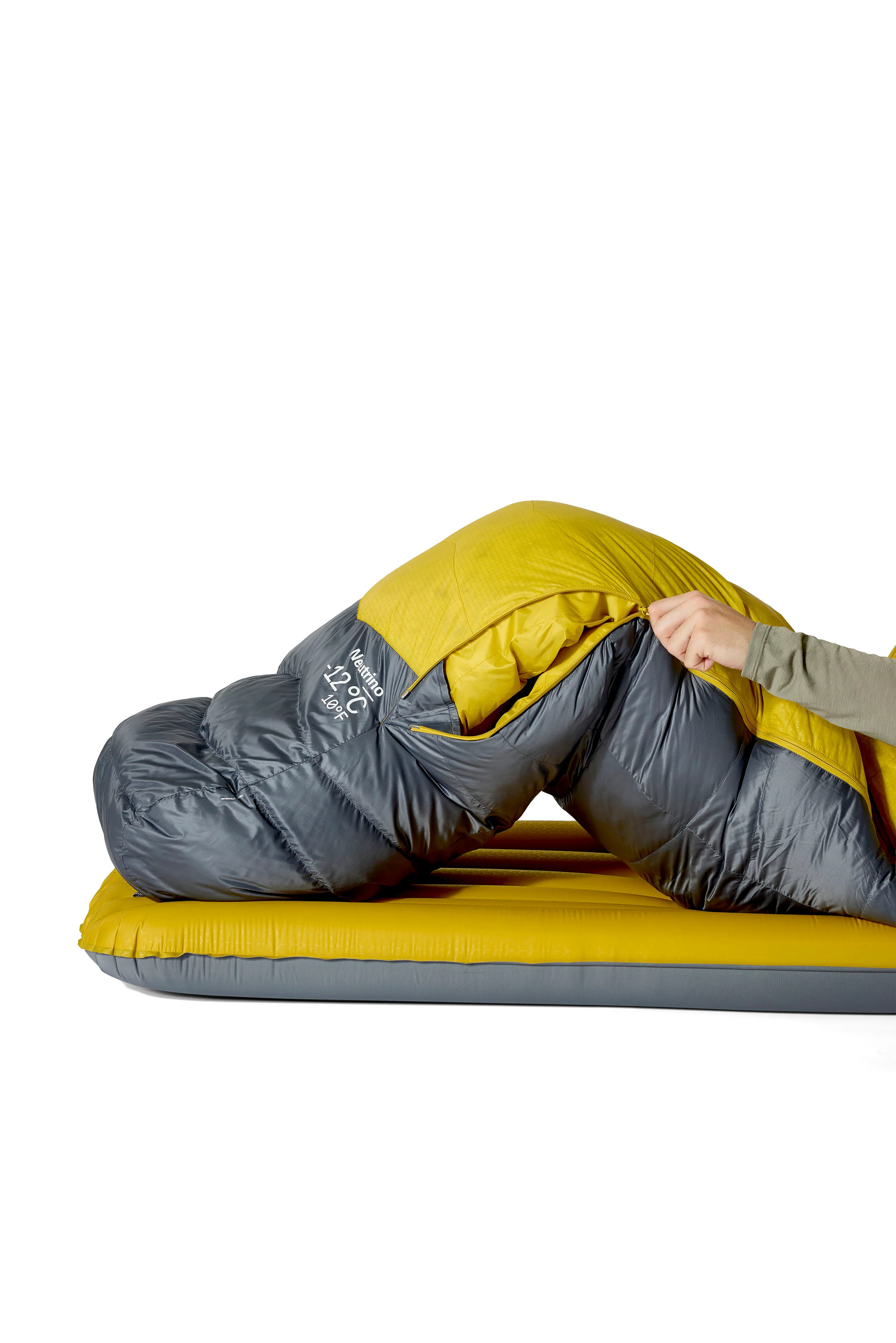 Neutrino -12°C Down Sleeping Bag - Yellow / Grey - Image 8