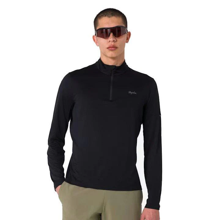 Men's Active Knit Long-Sleeve 1/2 Zip - Black - Image 3