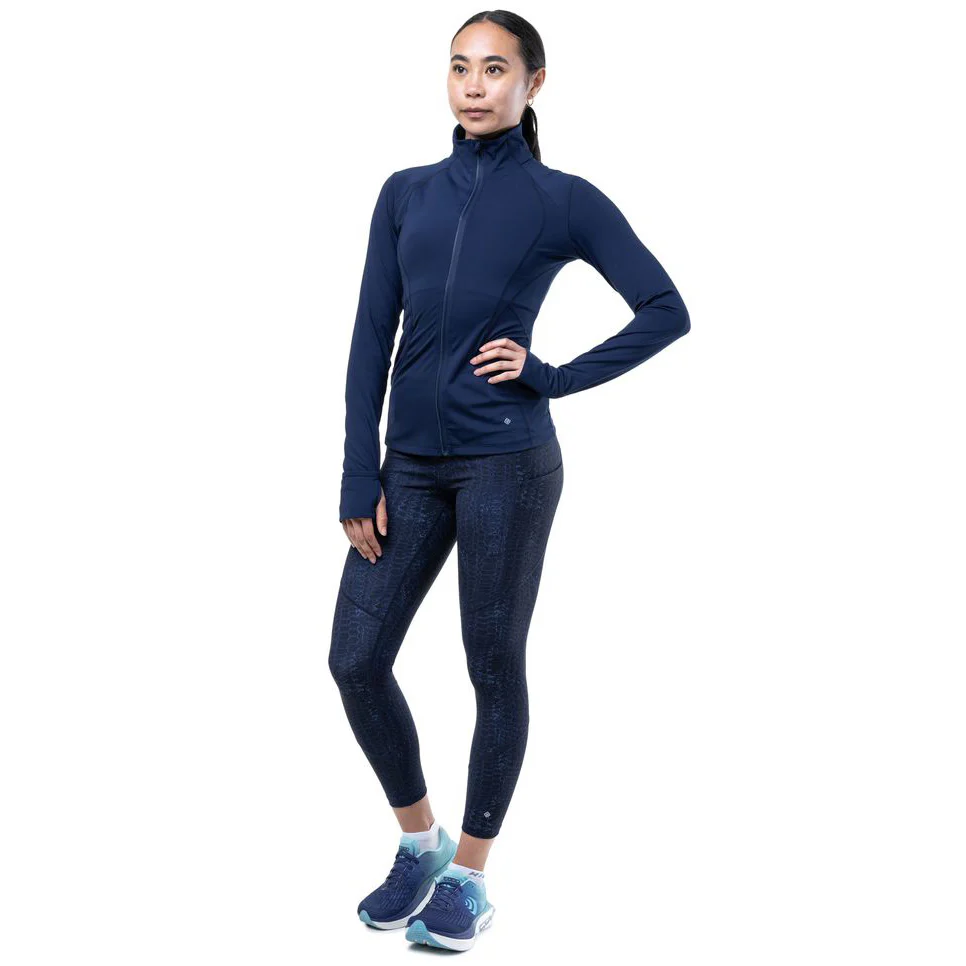 Women's Tech 7/8 Length Cropped Tights - Navy - Image 5
